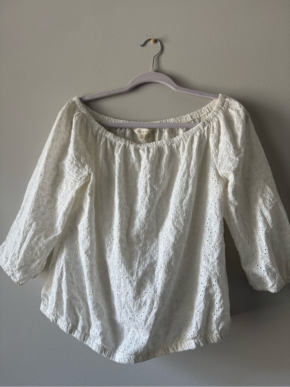 Women’s Cream Eyelet Blouse